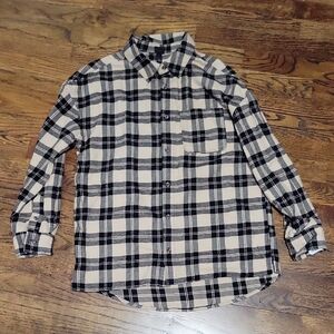 NWT Art Class Sz 14 Classic Black and Cream Plaid Boy's Shirt